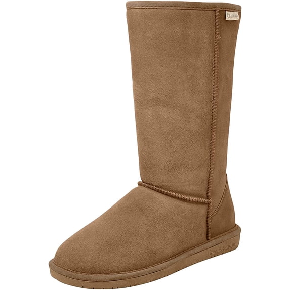 BEARPAW Women s Emma Tall Classic Suede Slip On Boots, Comfortable Winter Boots, Multiple Sizes 11 Hickory