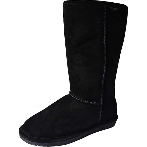 Bearpaw Emma Tall Winter Boots for Women, Sheepskin and Wool Blend Lining, Cow Suede Casual Boots, Low Profile Tpr Outsole