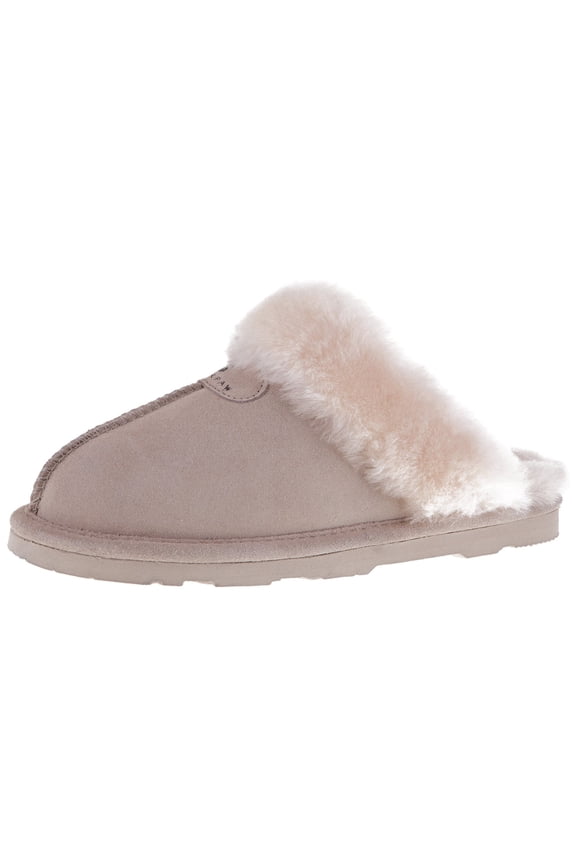 Loki II Slide Slippers for Women, Sheepskin Lining, Suede Upper, Closed Toe Slipper with Rubber Outsole