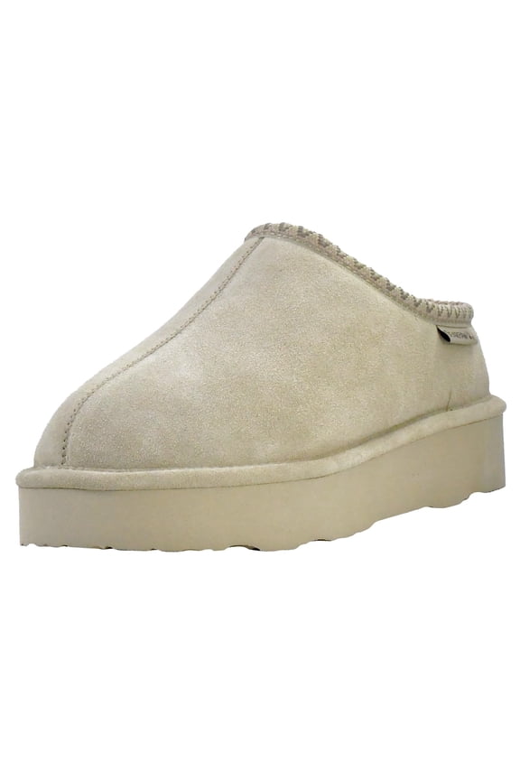 Martis Slipper, Slip on Slippers for Women, Sheepskin Wool Blend Lining, Suede Upper, Rubber Outsole