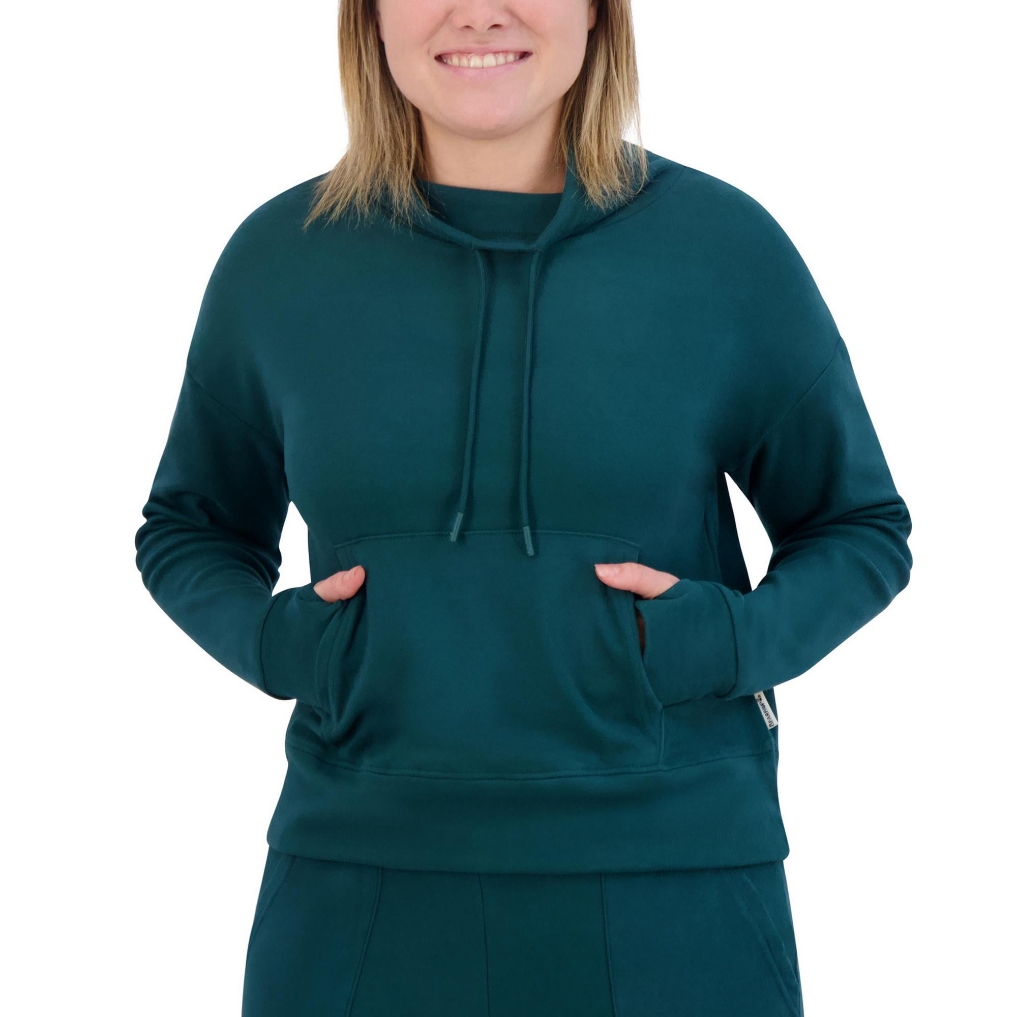 BEARPAW Women s Micro Fleece Funnel Neck Pullover Sweatshirt with Pocket Walmart
