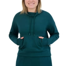 BEARPAW Women's Micro Fleece Funnel Neck Pullover Sweatshirt with Pocket