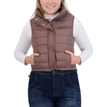BEARPAW Women's Nylon Zipper Front Puffer Vest Jacket