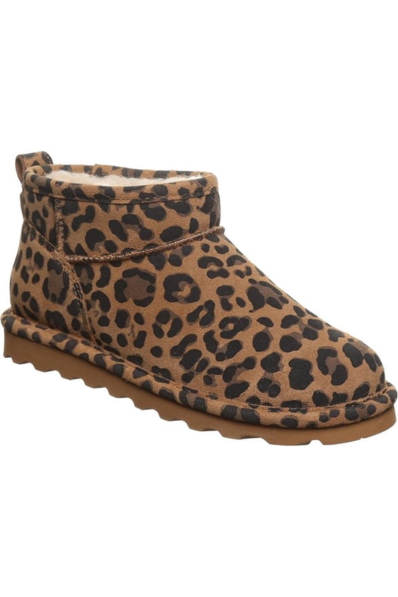 Women's Shorty Ankle Boots Comfortable Winter Boot Tabacco Leopard Size 10