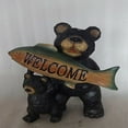 thumbnail image 1 of Hi-Line Gift Ltd 75619-D Bears Hold Fish Welcome Sign, 1 of 7
