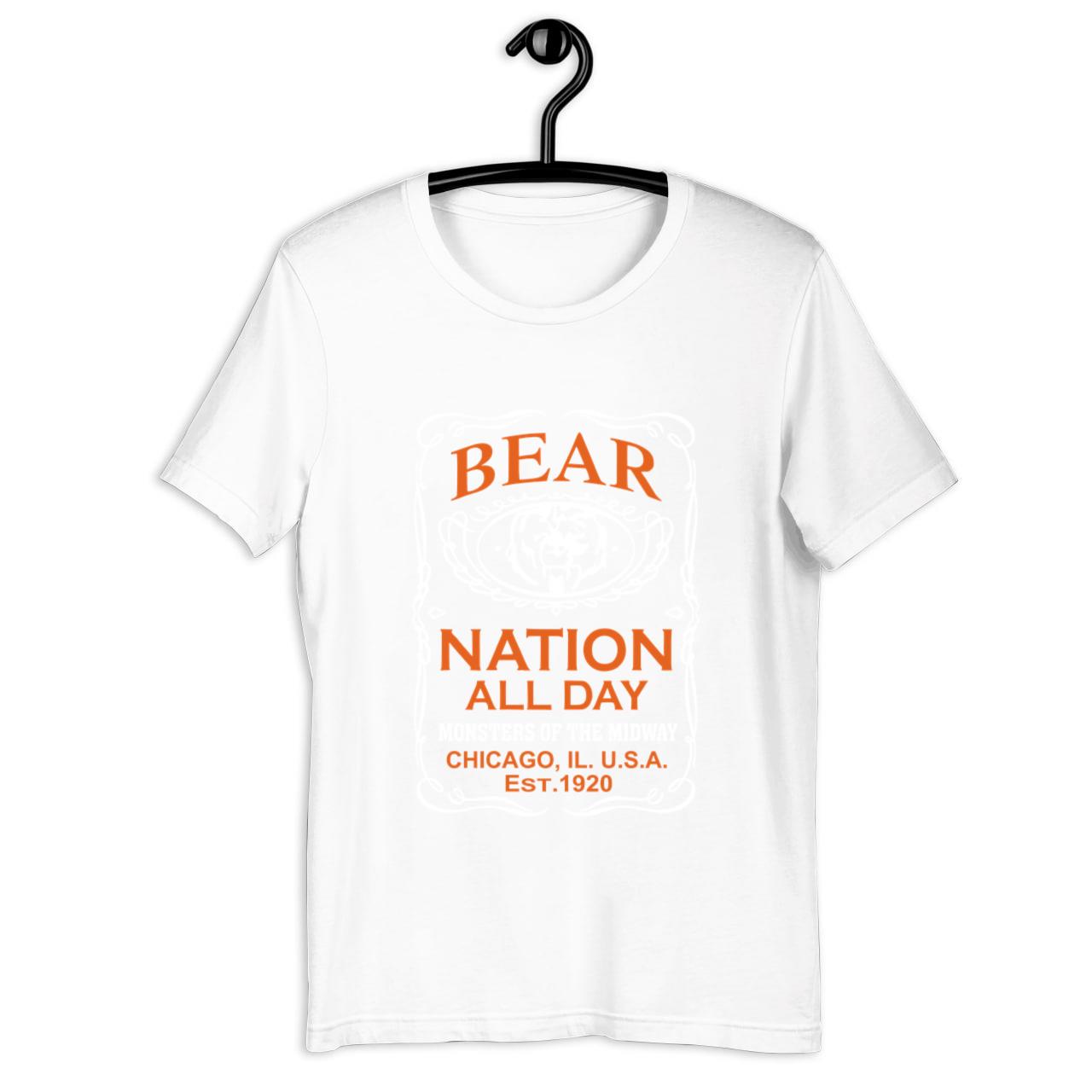 BEARS TSHIRT CHICAGO FOOTBALL BEAR NATION NICE TEE TAILGATE T E36