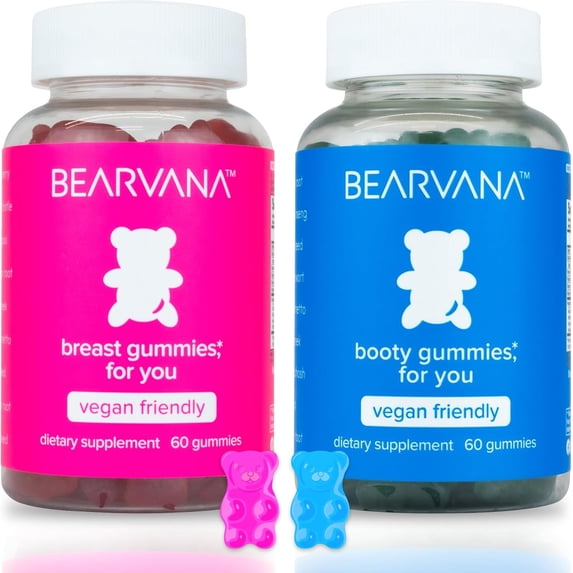 BEARVANA Top & Peach Support Gummies for Women | Workout Aid | Fitness Supplement with 9 Herbal Extracts | Berry Flavor