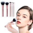 thumbnail image 1 of BEASOFEE Loose Powder Brush,Rose Gold Makeup Brushes Set, Foundation Brush,Eyeshadows Angled Eyeliner Brush 5 Pcs Kit, 1 of 9