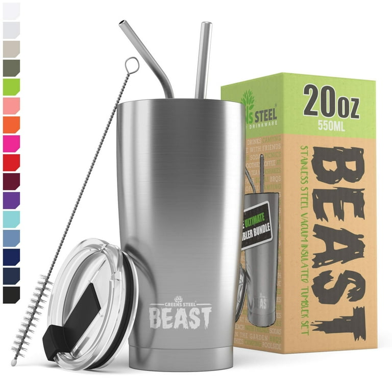 BEAST Tumbler with Lid, 2 Straws, Brush & Gift Box