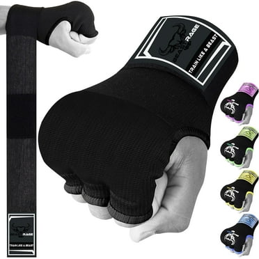 "BEAST RAGE Boxing Wraps Hand Gel Gloves MMA 75cm Long Wrap Padded Elasticated Quick Boxing Punching Bag Training Muay Thai Hand Wraps set UFC Bandages For Mens Ladies kids (XL (Adult), Black),,