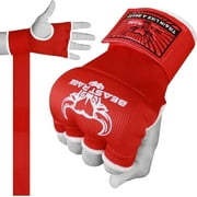 ''BEAST RAGE Boxing wraps hand gel gloves MMA 75cm long wrap padded elasticated quick boxing bandages for Men ladies kids (S (Adult), Red),,