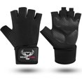 thumbnail image 1 of BEAST RAGE Weight Lifting Gloves For Men Women Wrist Support Padded Palm Protection Breathable snug fit For Fitness Exercise Workout Gloves Cycling Pull Ups Training Gym Gloves (Black, M), 1 of 7