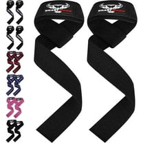 "BEAST RAGE Weight Lifting Straps Fitness Padded Cotton Wrist Support Gel Advanced Grips Dumbbell Bar Wraps Heavy Duty Gym Bodybuilding Straps Power Deadlift Barbells Non Slip Exercise (Black),,
