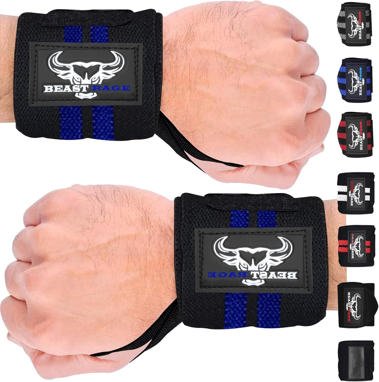 BEAST RAGE Weight Lifting Straps Wrist Wraps Fitness Padded Cotton