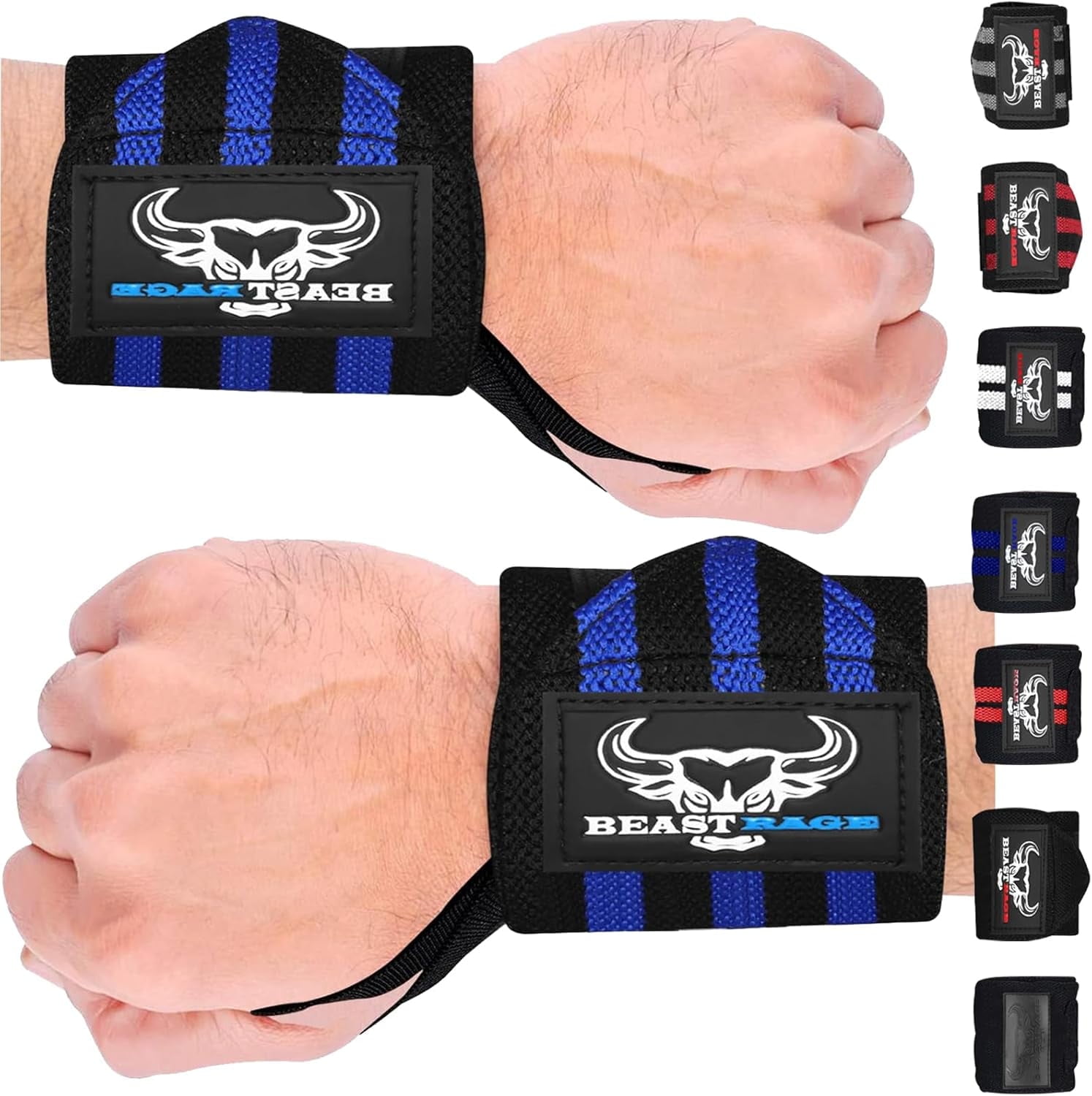 BEAST RAGE Weight Lifting Straps Wrist Wraps Fitness Padded Cotton