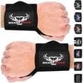 thumbnail image 1 of BEAST RAGE Weight Lifting Straps Wrist Wraps Fitness Padded Cotton Wrist Support Gel Advanced Grips Dumbbell Bar Wraps Heavy Duty Gym Bodybuilding Straps Power Deadlift Barbells (Black 1 Wraps), 1 of 7