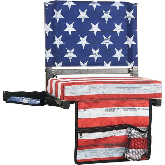 BEATS Stadium Seats with Back Support Bleacher Chairs with Back and Cushion Thick Padded Bleacher Seats Includes Shoulder Strap