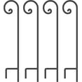 thumbnail image 1 of BEAU JARDIN 4 Pack Shepherd Hook 48 Inch 2/5 Inch Thick Heavy Duty Rust Resistant Shepards Garden Outdoor Hanging Plants Basket Hanger Pathway Light Solar Lantern Mason Jar Wind Chimes Wedding Black, 1 of 9
