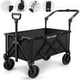 thumbnail image 1 of BEAU JARDIN Collapsible Folding Wagon Utility Beach Wagon Cart Foldable Heavy Duty All Terrain Camping Grocery Push Wagon for Sports Garden Shopping Black, 1 of 9