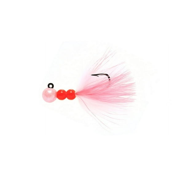 BEAU MAC STEELHEAD AND SALMON JIG DOUBLE BEAD JIG - PNK/WHT 1/8 OZ