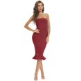 thumbnail image 1 of BEAUKEY Women Mermaid Strapless Slash Neck Knee Length Female Bandage Dress Patchwork, 1 of 9