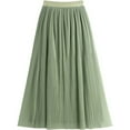 thumbnail image 1 of BEAUKEY Women's Midi Skirt Pleated Tulle Skirt High Waist Layered A Line Skirt Reversible Mesh Long Skirt, 1 of 1