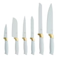 thumbnail image 1 of Beautiful 6-Piece Soft Grip Knife Set Hydrangea with Gold Accent by Drew Barrymore, 1 of 8