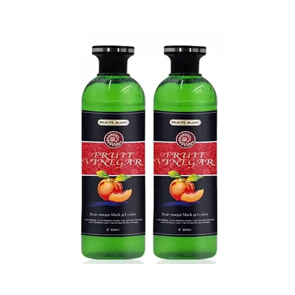 BEAUTE BLANC Fruit Vinegar Gel Hair Color Natural Hair Color Dye for Black Hair Dye (500ml x 2) - Black