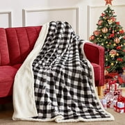 BEAUTEX Fleece Throw Blanket, Super Soft and Cozy Fleece Plaid Plush Blanket (Grey, Throw 50" x 60")