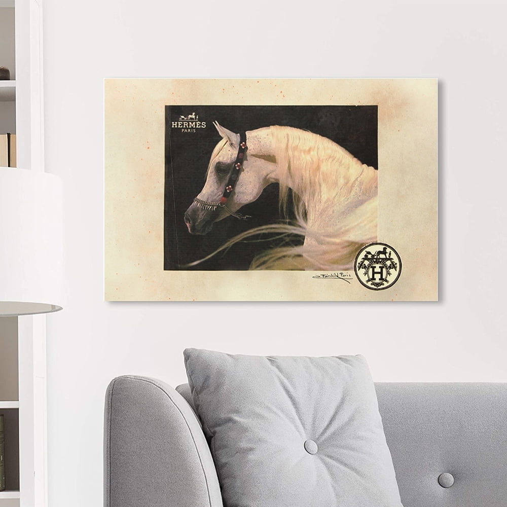 BEAUTIFUL FASHION WHITE HORSE - 14"x14" Canvas Artwork - Multi-Color 20 x 30