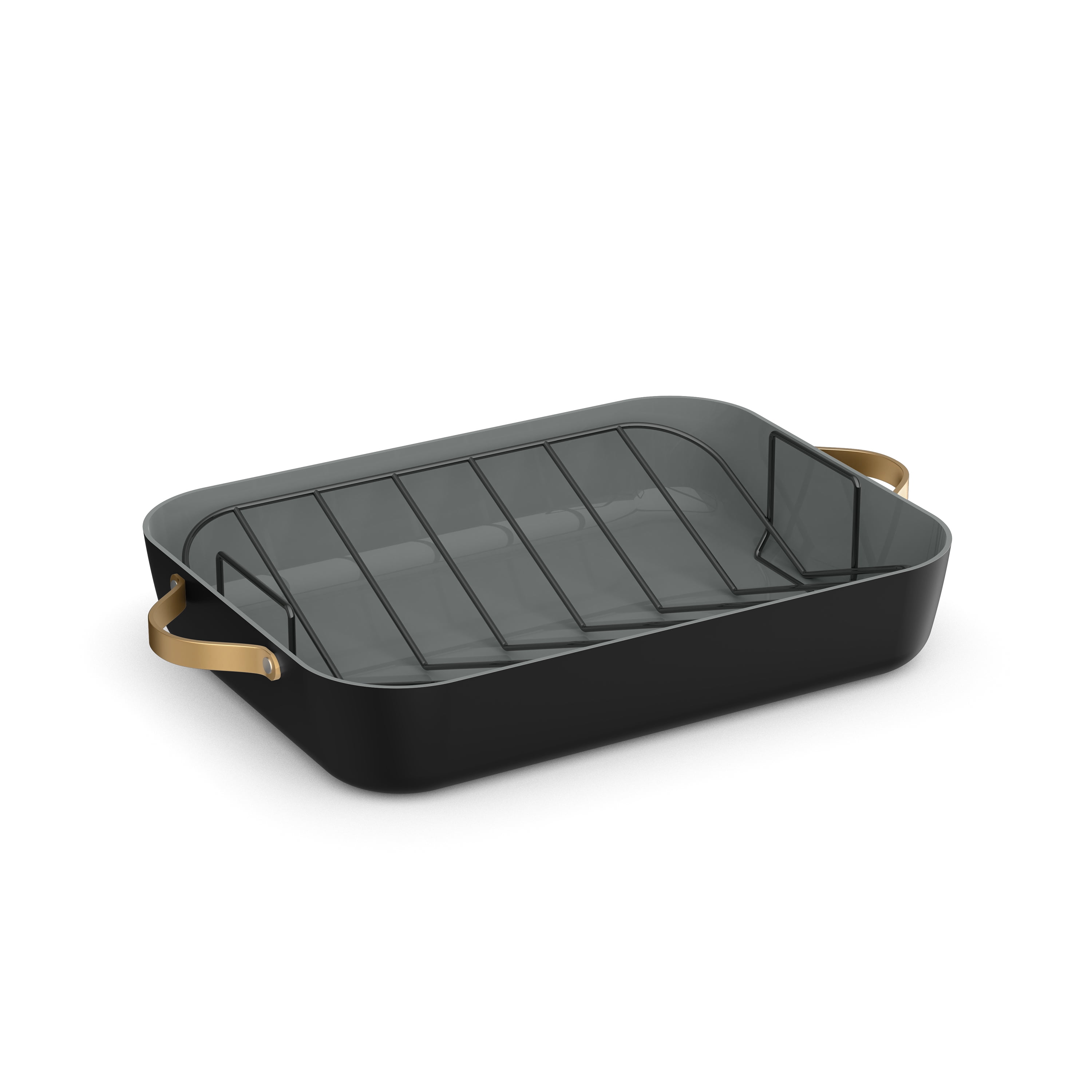 Beautiful 16" x 12" Roaster with Rack, Black Sesame by Drew Barrymore - Walmart.com