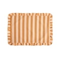 thumbnail image 1 of Beautiful Home by Drew Barrymore Ruffle Stripe Fabric Placemat, Coral Rose, 20"W x 14"L, 1 of 6