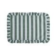 thumbnail image 1 of Beautiful Ruffle Stripe Fabric Placemat by Drew Barrymore, Cornflower Blue/Thyme Green, 20"W x 14"L, 1 of 6