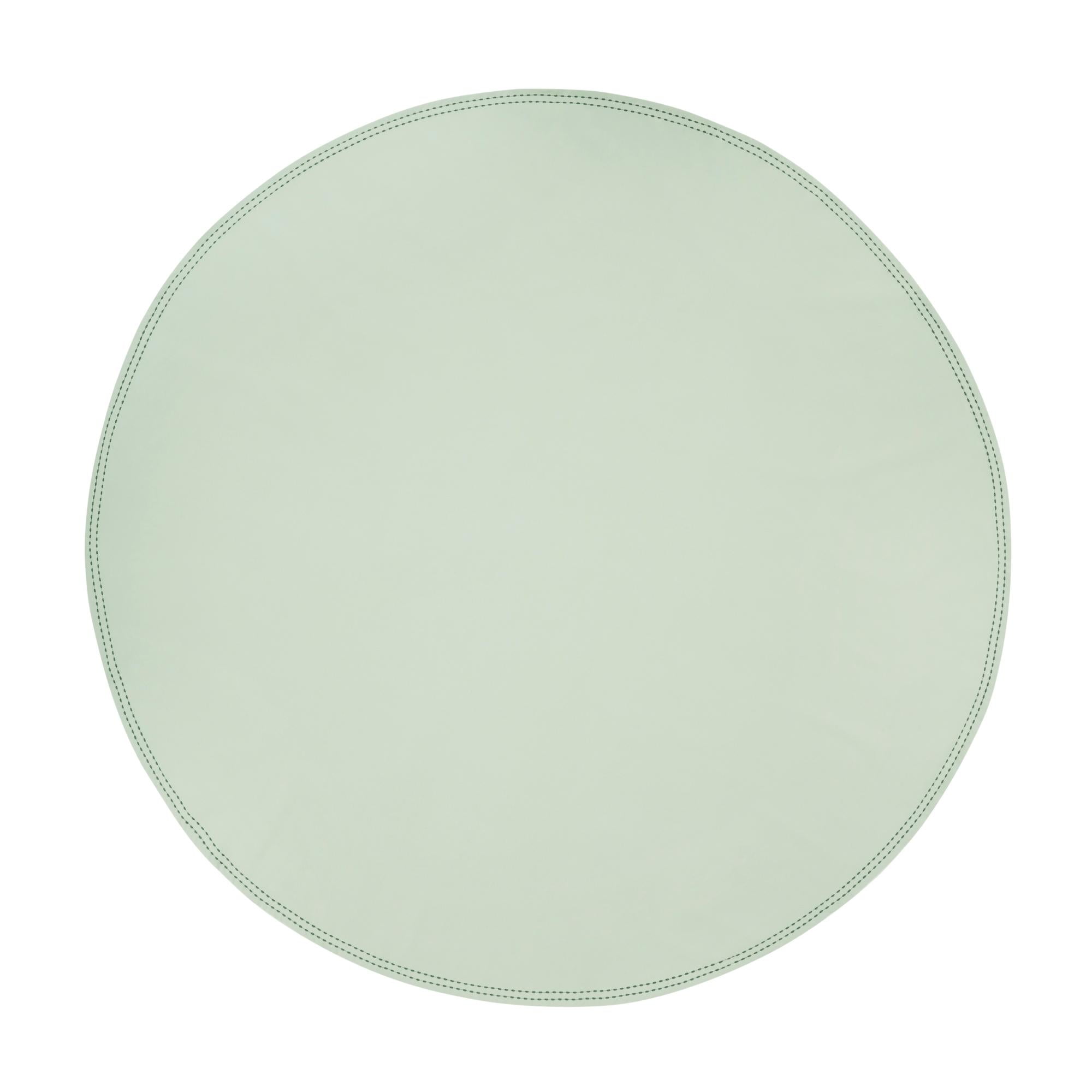 Beautiful by Drew Barrymore Solid Fabric Tablecloth with Double Pop Stitch Hem, Sage Green, 70 in Round