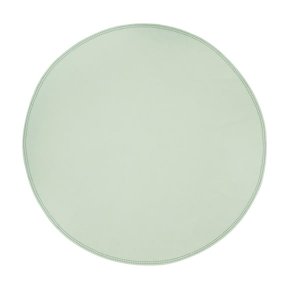 Beautiful Solid Double Pop Stich Hem Fabric Tablecloth by Drew Barrymore, Sage Green, 70" Round