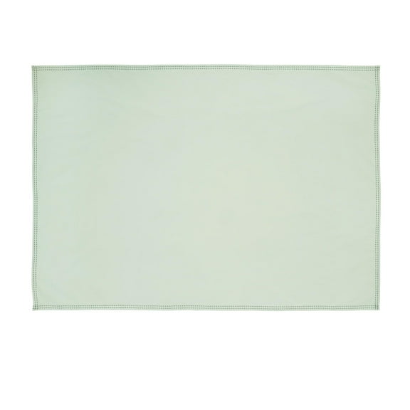 Beautiful Solid Double Pop Stich Hem Fabric Tablecloth by Drew Barrymore, Sage Green, 84"W x 60"L