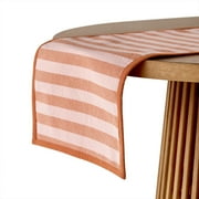 Beautiful Yarn Dyed Stripe Table Runner by Drew Barrymore, Coral Rose, 72"W x 14"L