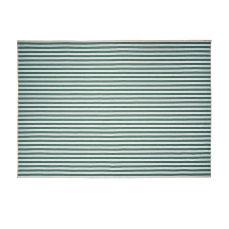 Beautiful Yarn Dyed Stripe Whipstitch Fabric Tablecloth by Drew Barrymore, Thyme Blue, 84"W x 60"L