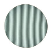 Beautiful Home by Drew Barrymore Yarn Dyed Stripe Whipstitch Fabric Tablecloth, Thyme Blue, 70 in Round