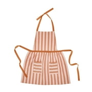 Beautiful by Drew Barrymore Yarn-Dyed Stripe Bib Apron, Coral Rose, 30 in W x 32 in L