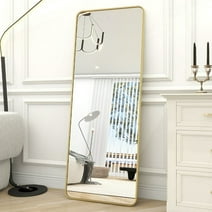 BEAUTYPEAK 21''x64'' Full Length Mirror Rectangle Floor Mirror Standing with Safe Corners,Gold