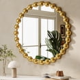 thumbnail image 1 of BEAUTYPEAK 24" Round Vintage Bathroom Mirror Decorative Wall Mirror with Luxurious Beaded Frame, Gold, 1 of 6