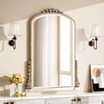 thumbnail image 1 of BEAUTYPEAK 24"x 32" Arched Vanity Mirror Vintage Decor Mirror Wall Mounted, Antique Silver, 1 of 8