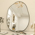 thumbnail image 1 of BEAUTYPEAK 26" x 38" Vanity Mirror Wall Wavy Mirror Bathroom Mirror Decor , Black, 1 of 7