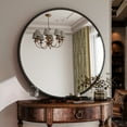 thumbnail image 1 of BEAUTYPEAK 28" Large Round Bathroom Mirror Decorative Vintage Mirror, Black, 1 of 10