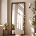 thumbnail image 1 of AUROMIR 30"x 71" Classic Paulownia Wood Framed Rectangle Full Length Mirror, Brown, 1 of 5