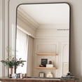 thumbnail image 1 of BEAUTYPEAK 30"x40" Wall Mirror Rounded Corners Hanging Vanity Mirror Black, 1 of 9