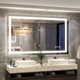 thumbnail image 1 of BEAUTYPEAK 30"x55" Bathroom Mirror with Adjustable LED Wall Mounted Mirror, White, 1 of 7