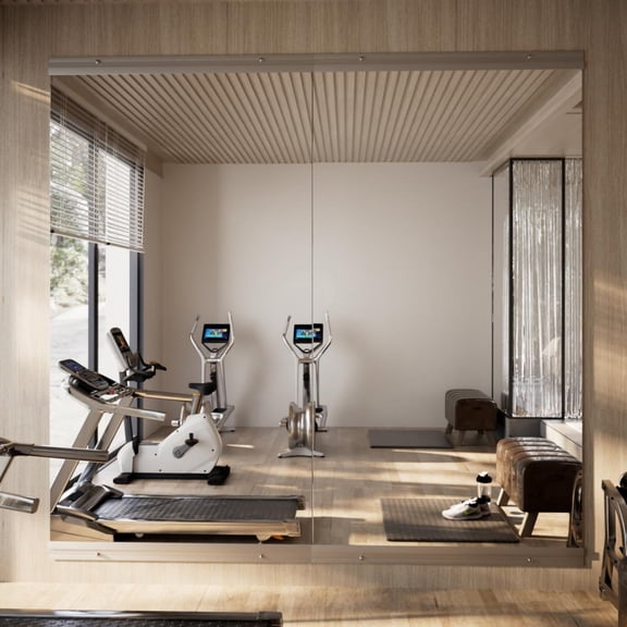 BEAUTYPEAK 55"x28" 2pcs Home Gym Full length Mirror Frameless Yoga Wall-mounted Mirror