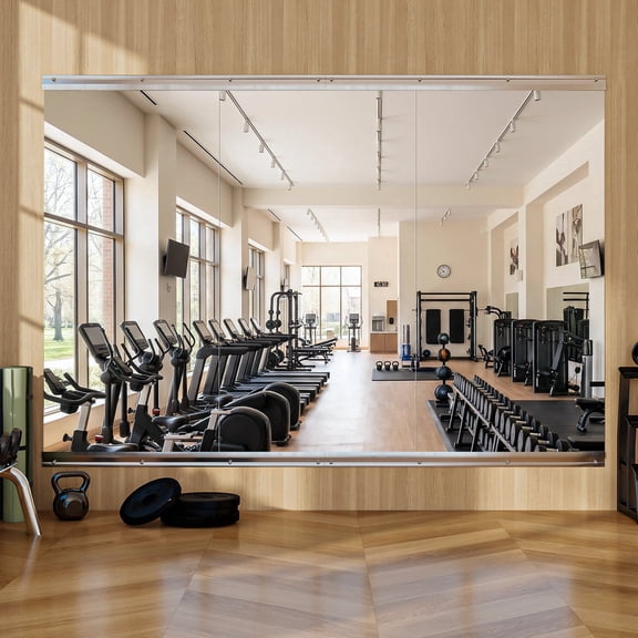 BEAUTYPEAK 55"x30" 3pcs Home Gym Full length Mirror Frameless Yoga Wall-mounted Mirror
